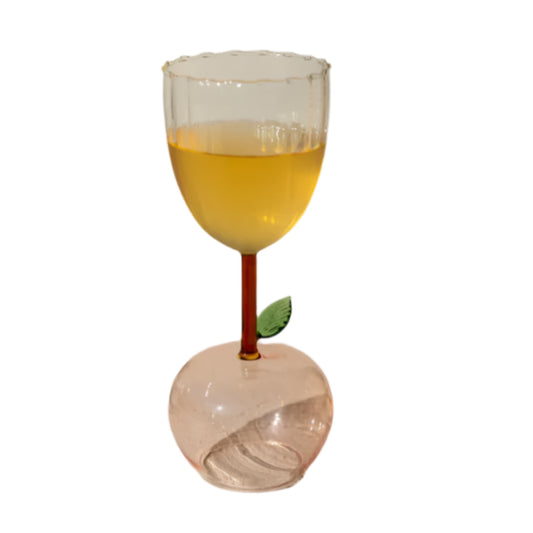 Wine Glass with Apple Base