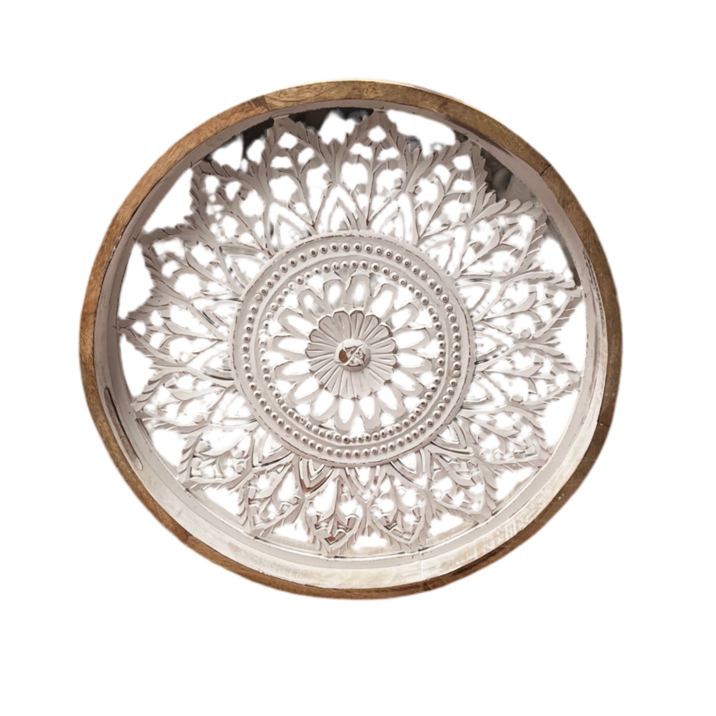 Carved Wooden Table Tray –OPEN BOX
