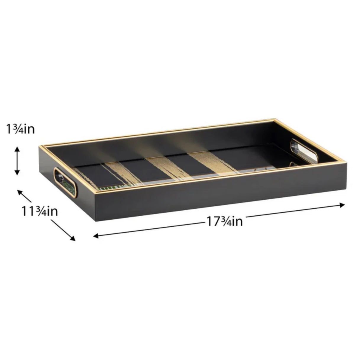 Savoy Black Gold Trim Tray Set