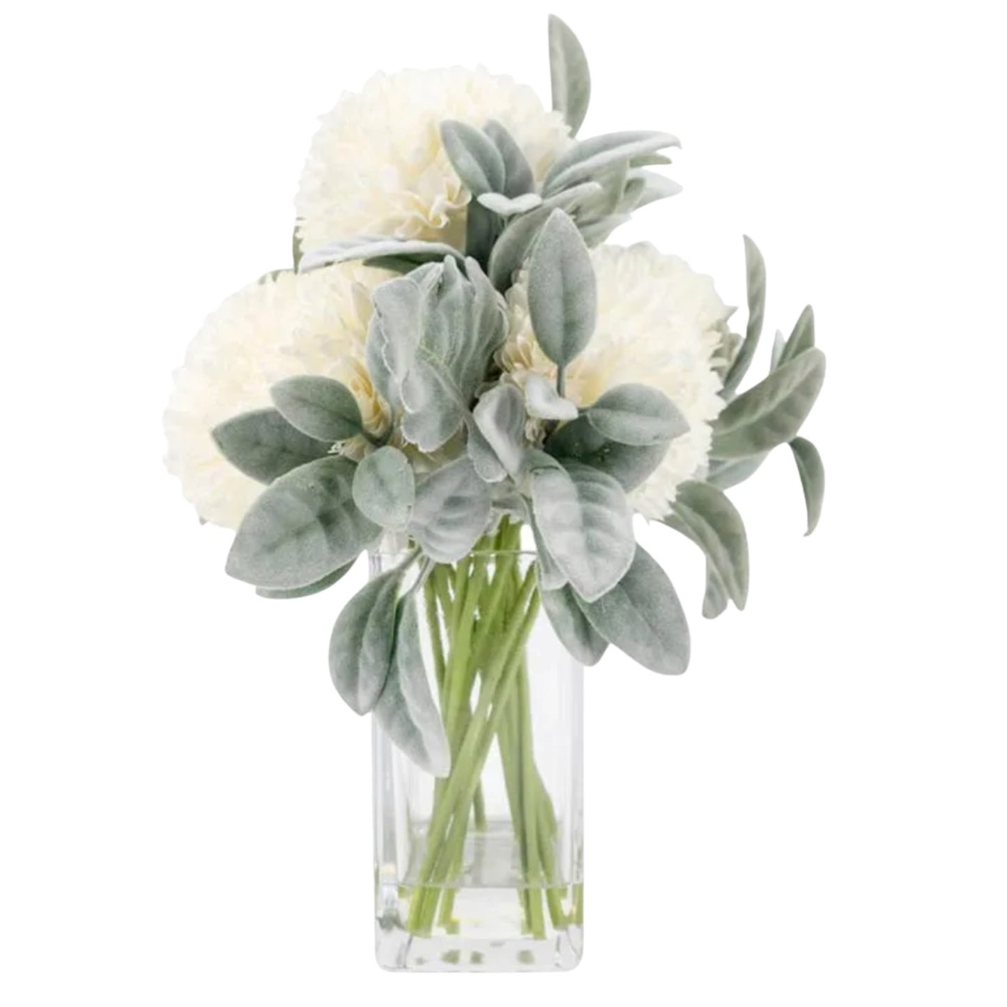 Faux Mum Floral in Glass Vase