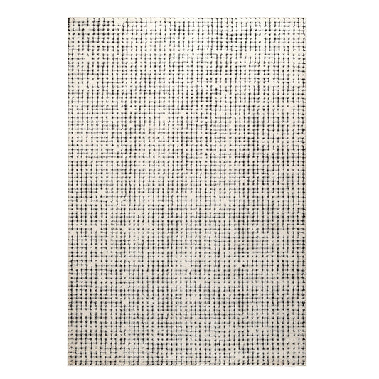 Oliver Cream Crosshatch Minimalist Area Rug- 8'11" x 12'