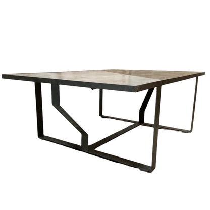 Metal mixed material coffee table-OPEN BOX