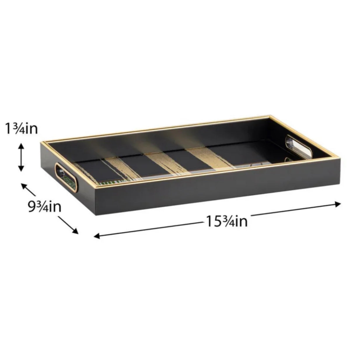 Savoy Black Gold Trim Tray Set