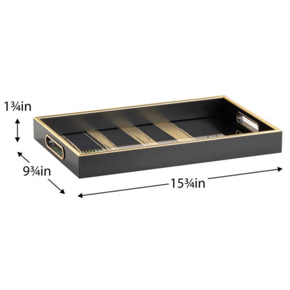 Savoy Black Gold Trim Tray Set