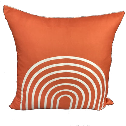 Orange Pillow Cover With Curves (18”x18”)