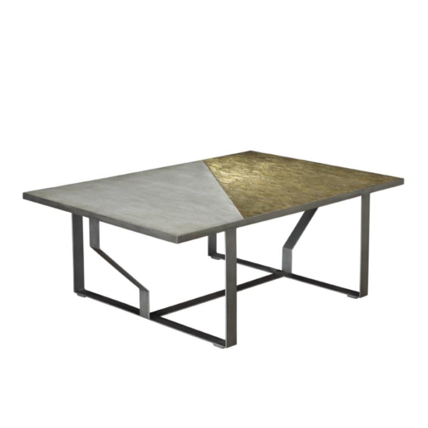 Metal mixed material coffee table-OPEN BOX