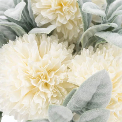Faux Mum Floral in Glass Vase