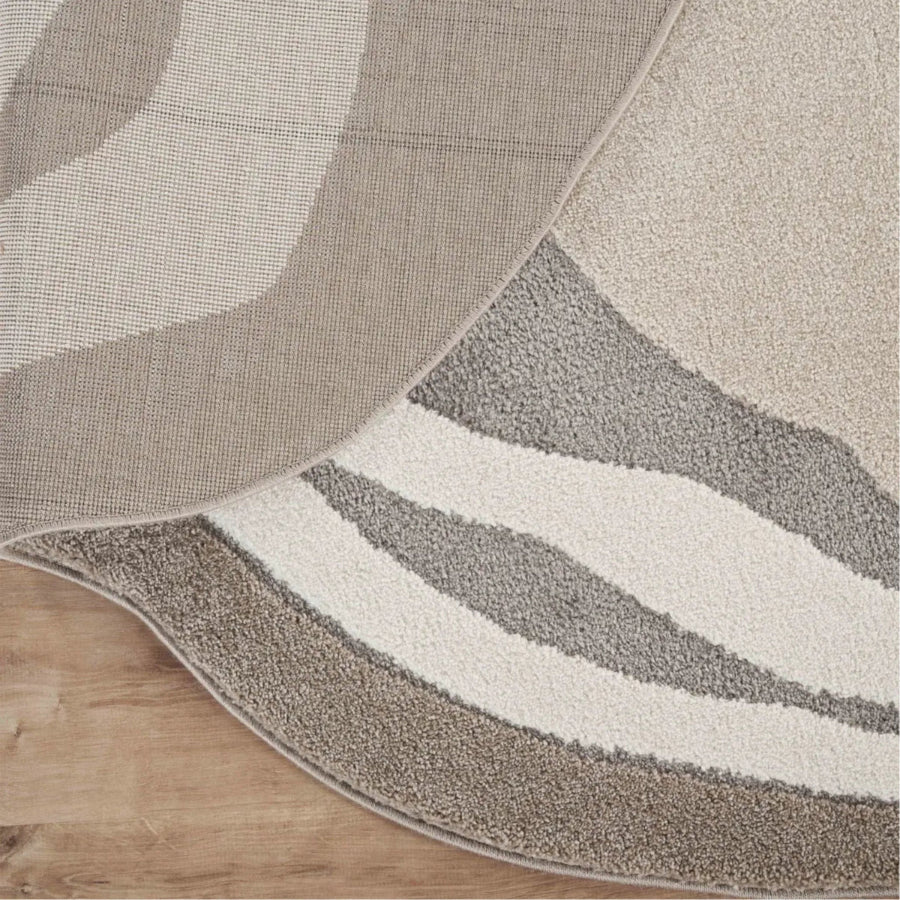 Organic Shape Neutral Area Rug-8'x10"