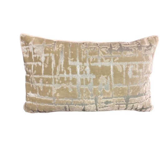 Cream Silver Velvet Pillow Cover (12”x20”)