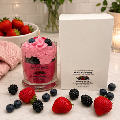Wildberry Smoothie Candle. 13 oz. Large Dessert Candle