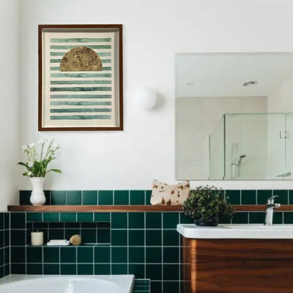 Green and Gold Striped Artwork