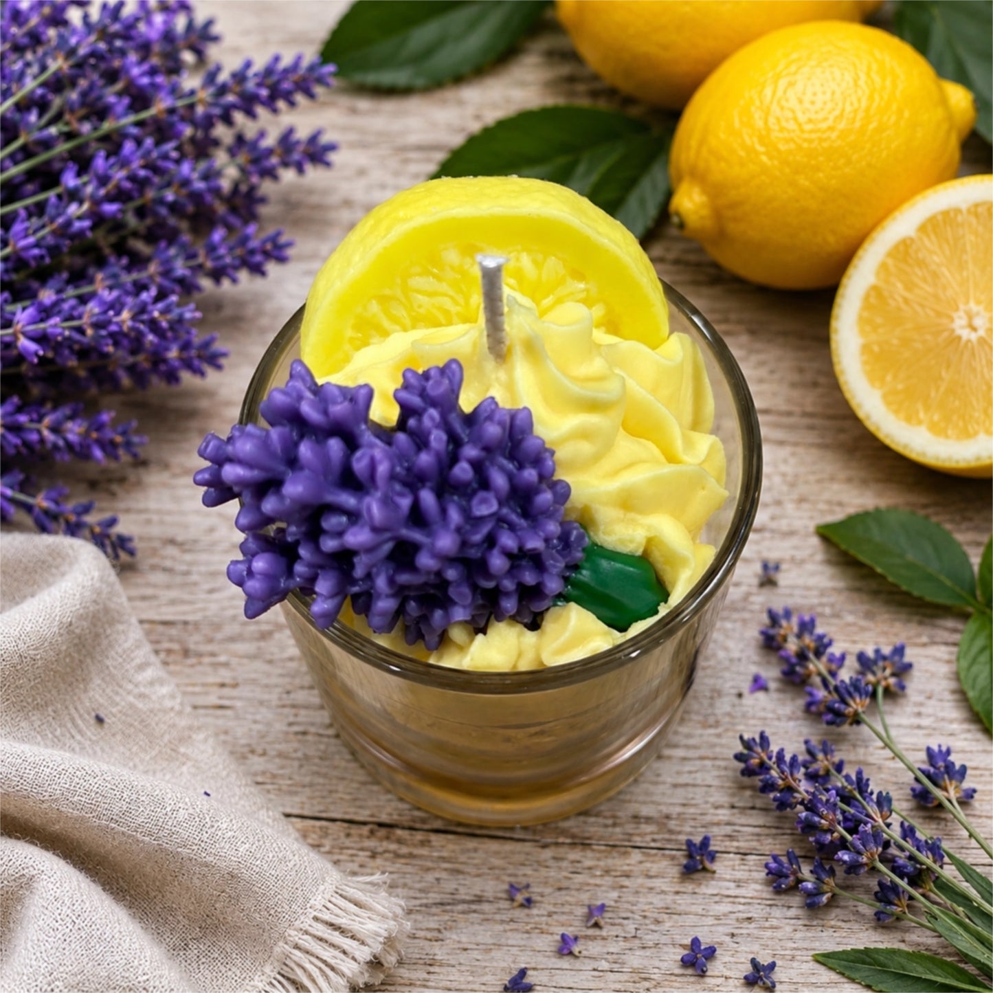Lavender Lemon Soy Candle. Large 13 oz. Soy Candle