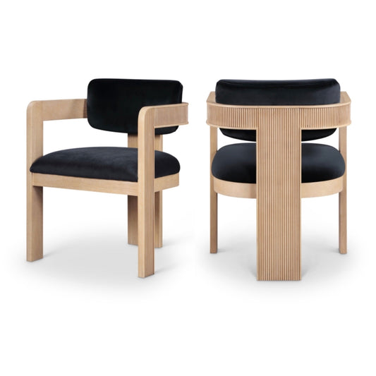 Fluted Velvet Upholstered Dining Chair (Set of 2)