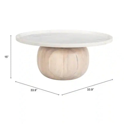 Savona Coffee Table White & Natural