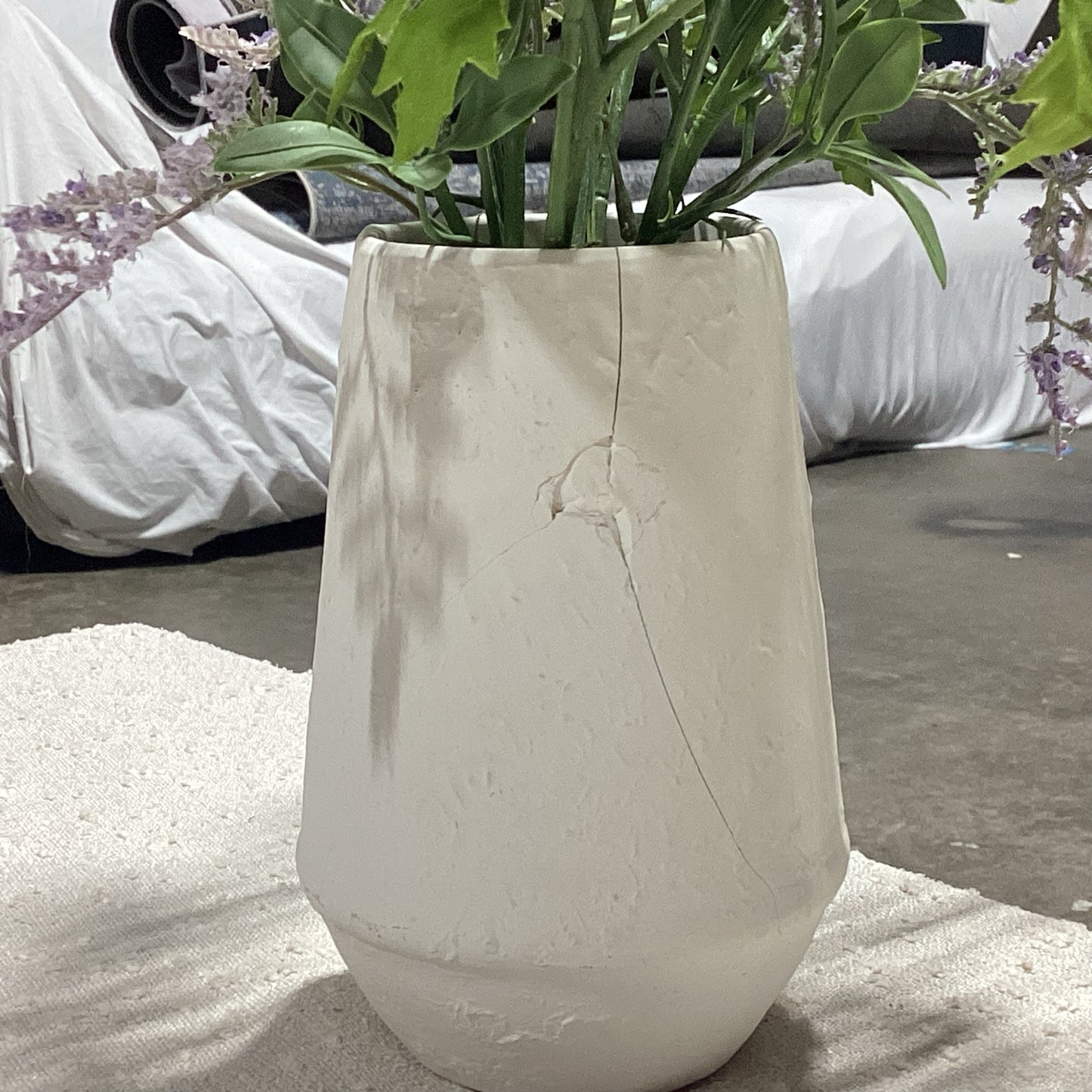 Vase W/Mixed Faux Floral Arrangement