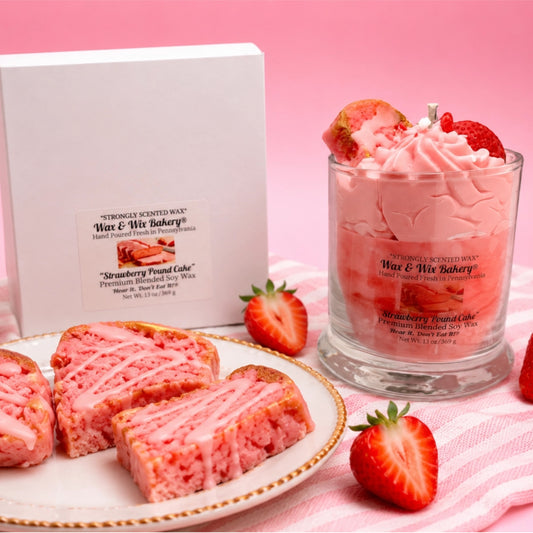 Strawberry Pound Cake Candle. 13 oz. Large Dessert Candle