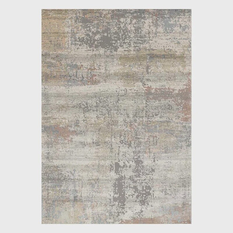 Villa Abstract Distressed Ivory & Grey Area Rug (5x8)-Local Pick Up Only