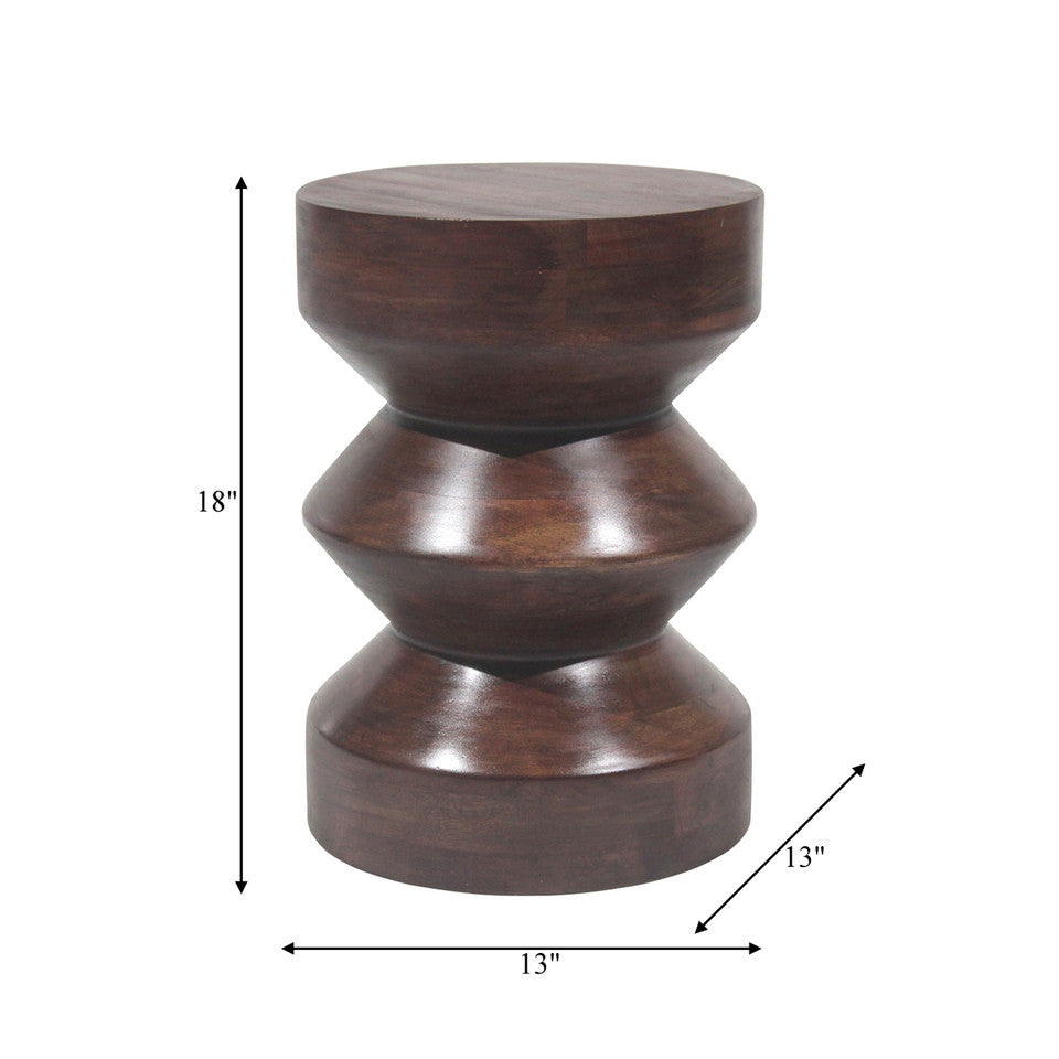 18"  Mango Side Table, Walnut