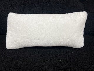 White Faux Fur Pillow, 12x20- OPEN BOX