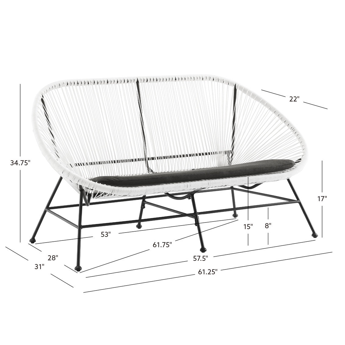 White Outdoor Loveseat- Local Pick Up Or Local Delivery Only