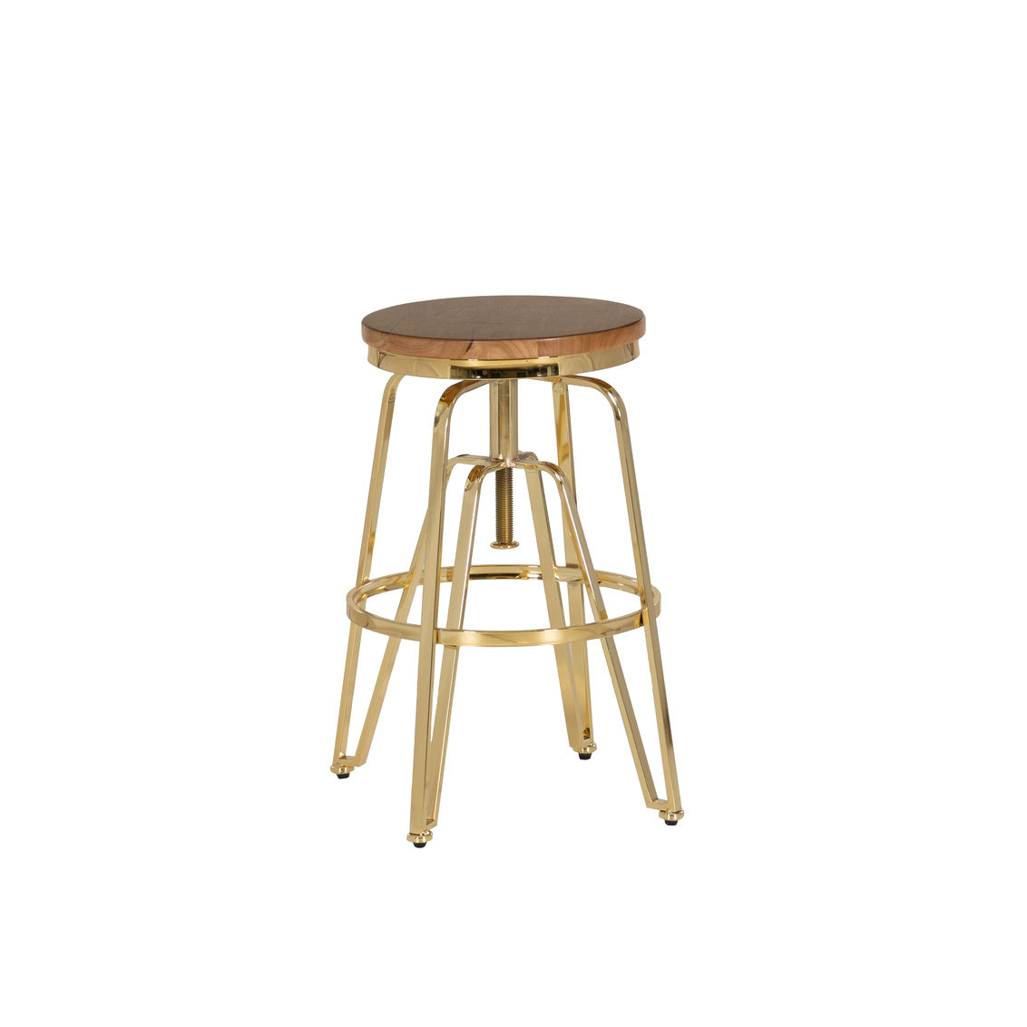 Wood/Gold Metal Bar Stool - Local Pick Up or Local Delivery Only