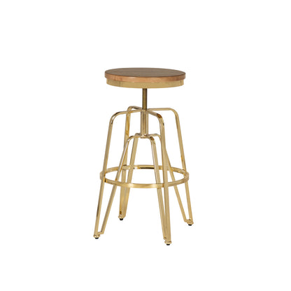 Wood/Gold Metal Bar Stool - Local Pick Up or Local Delivery Only