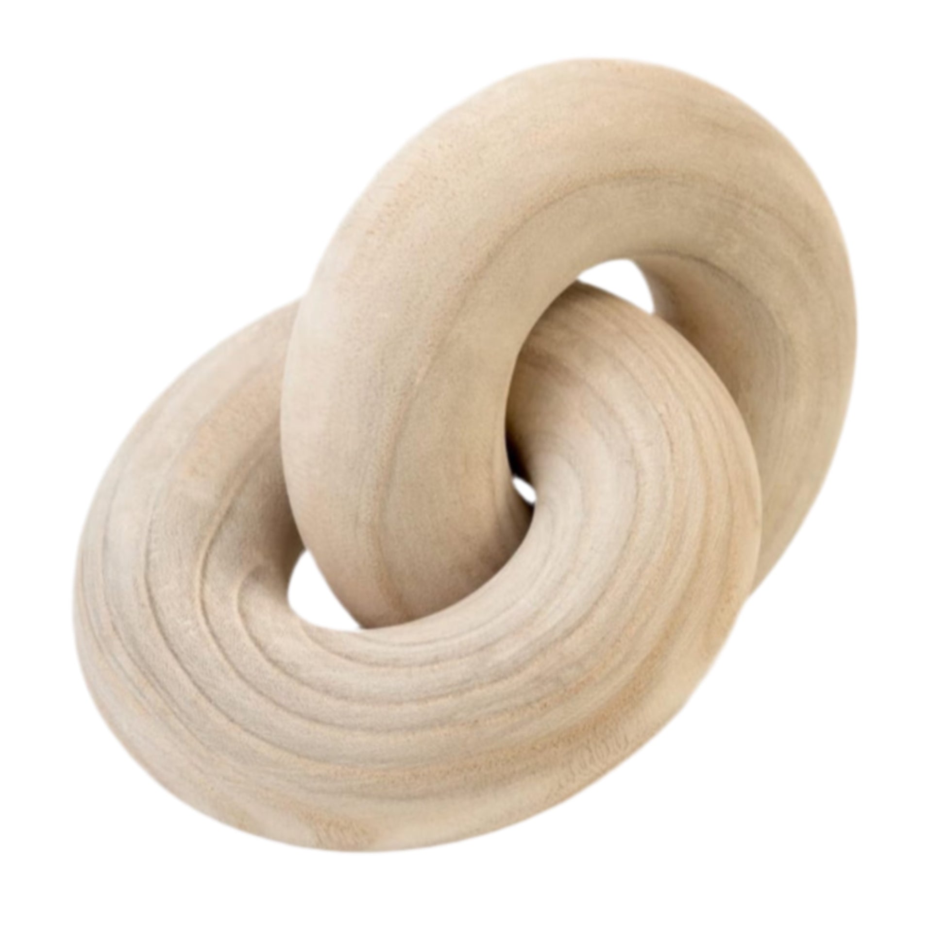 Wooden ring decor on a white background