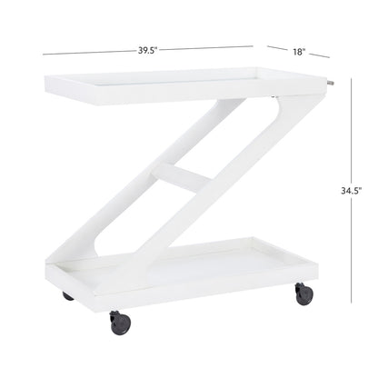 Z BAR CART WHITE - Local Pick Up or Local Delivery Only