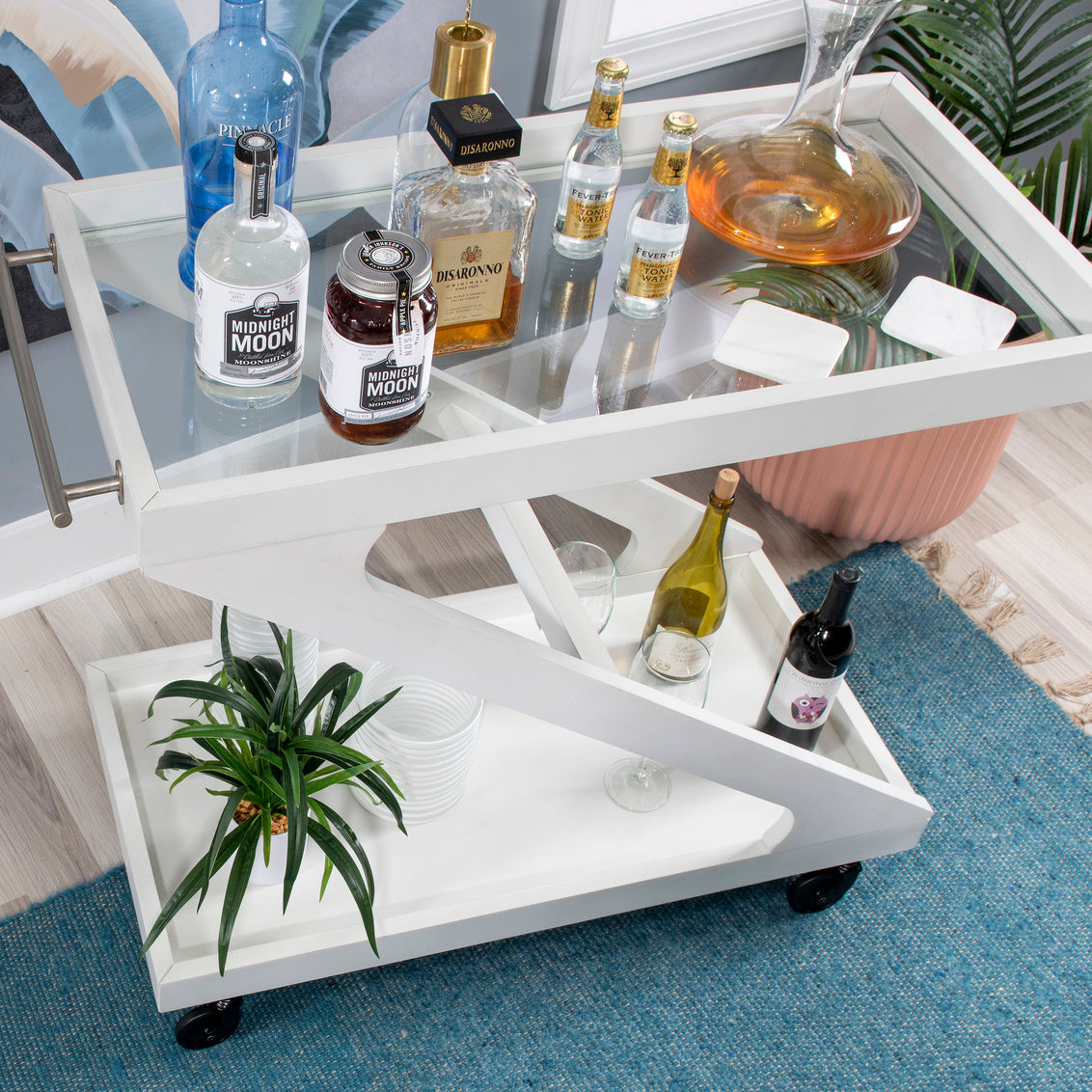 Z BAR CART WHITE - Local Pick Up or Local Delivery Only