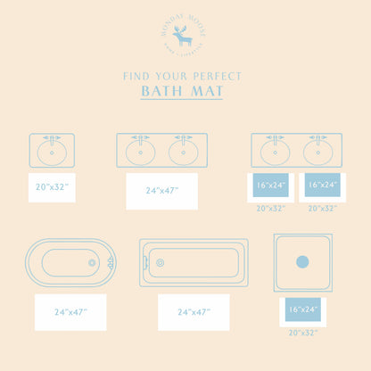 Wave Bath Mat (Sky Blue)-16"x24"