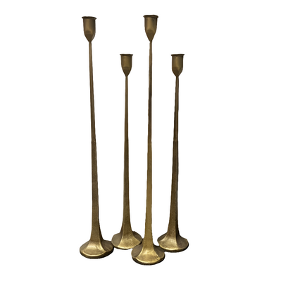 Bronze Candle Holder Set of 4- OPEN BOX