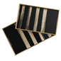 Savoy Black Gold Trim 2 Piece Rectangle Tray Set - Gold Stripe OPEN BOX