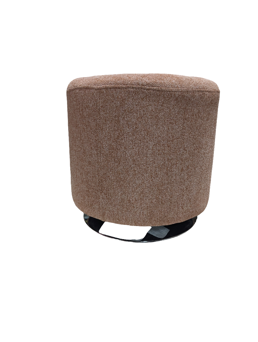 Rust Linen Swivel Ottoman – 17" x 17" x 17" (Open Box)
