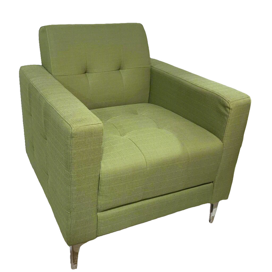 Green chenille-like lounge chair - Local Pick Up Only