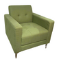 Green chenille-like lounge chair - Local Pick Up Only