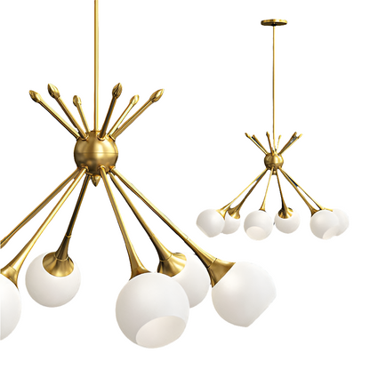 Mid Century 6 Light Chandelier