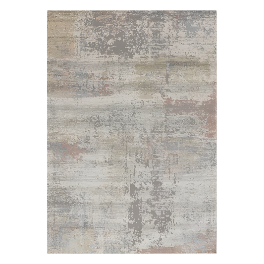Villa Abstract Distressed Ivory & Grey Area Rug (5x8)-Local Pick Up Only