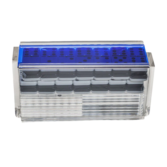 El Catire" Domino Set with Racks - Blue - Open Box
