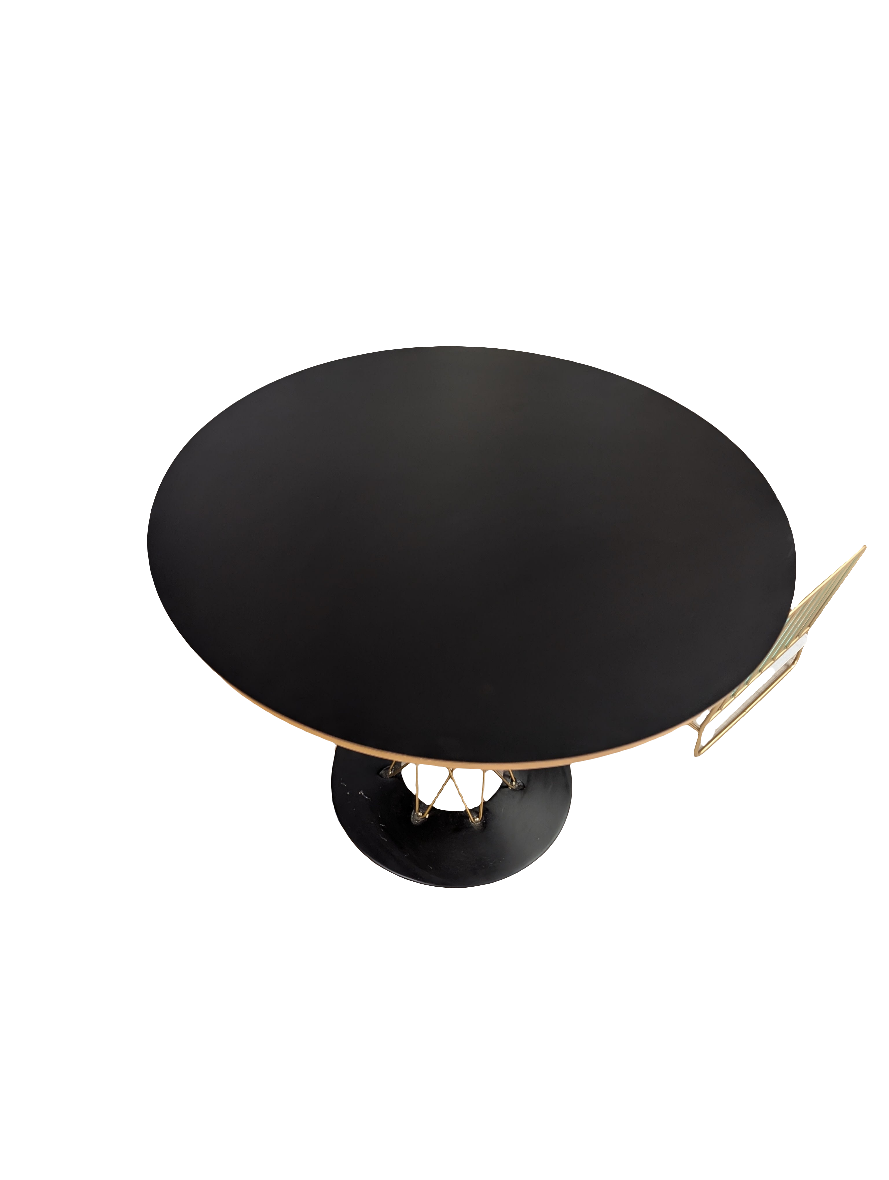 Round Black Dining Table-OPEN BOX