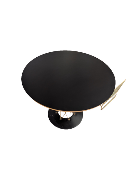 Round Black Dining Table-OPEN BOX