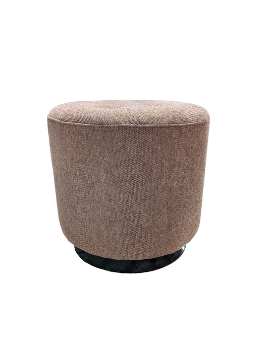 Rust Linen Swivel Ottoman – 17" x 17" x 17" (Open Box)