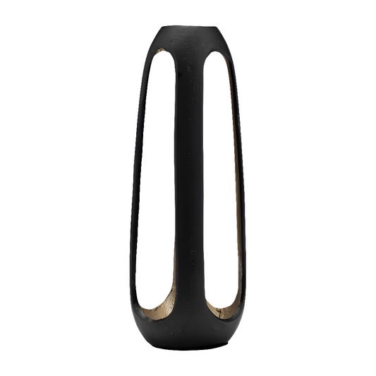 Open Vase, Matte Black Metal - Open box- 8055