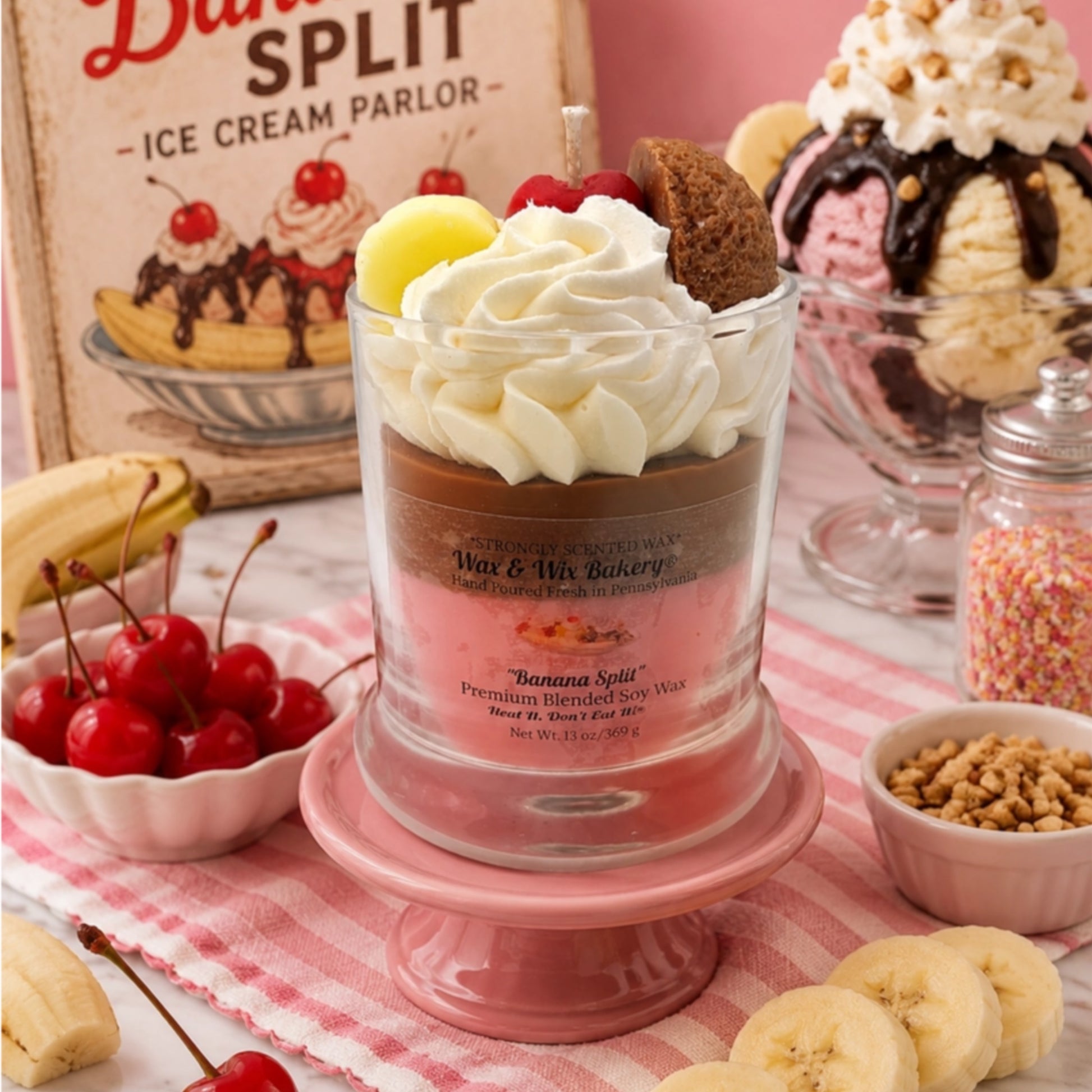 banana split soy candle