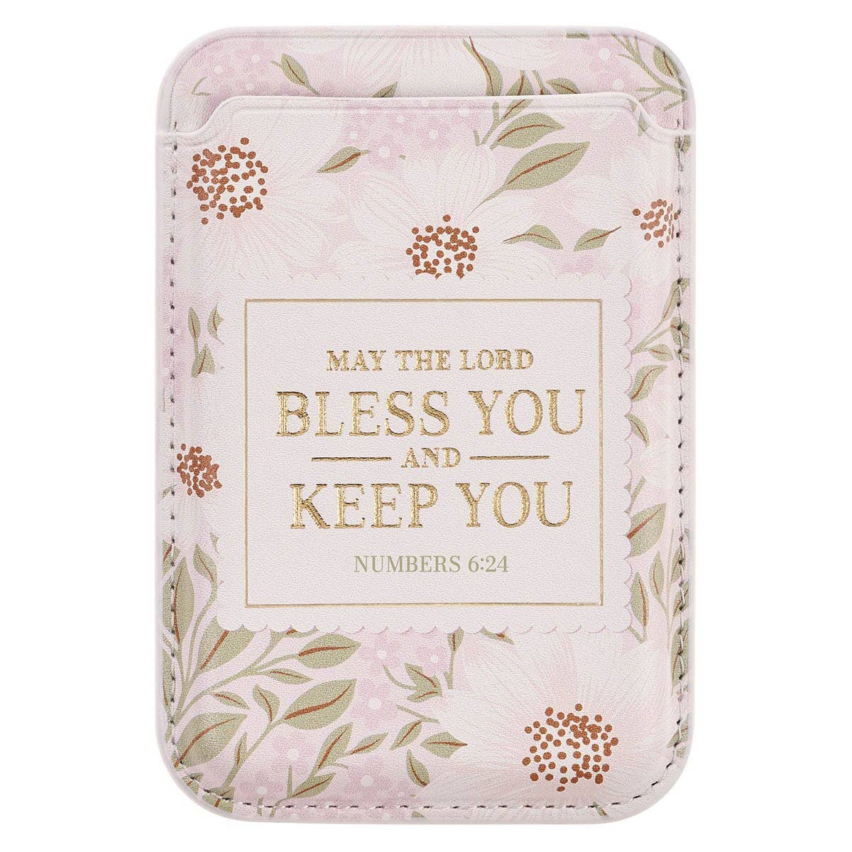 Phone Wallet Magnetic Floral Bless You And Keep You Num 6:24