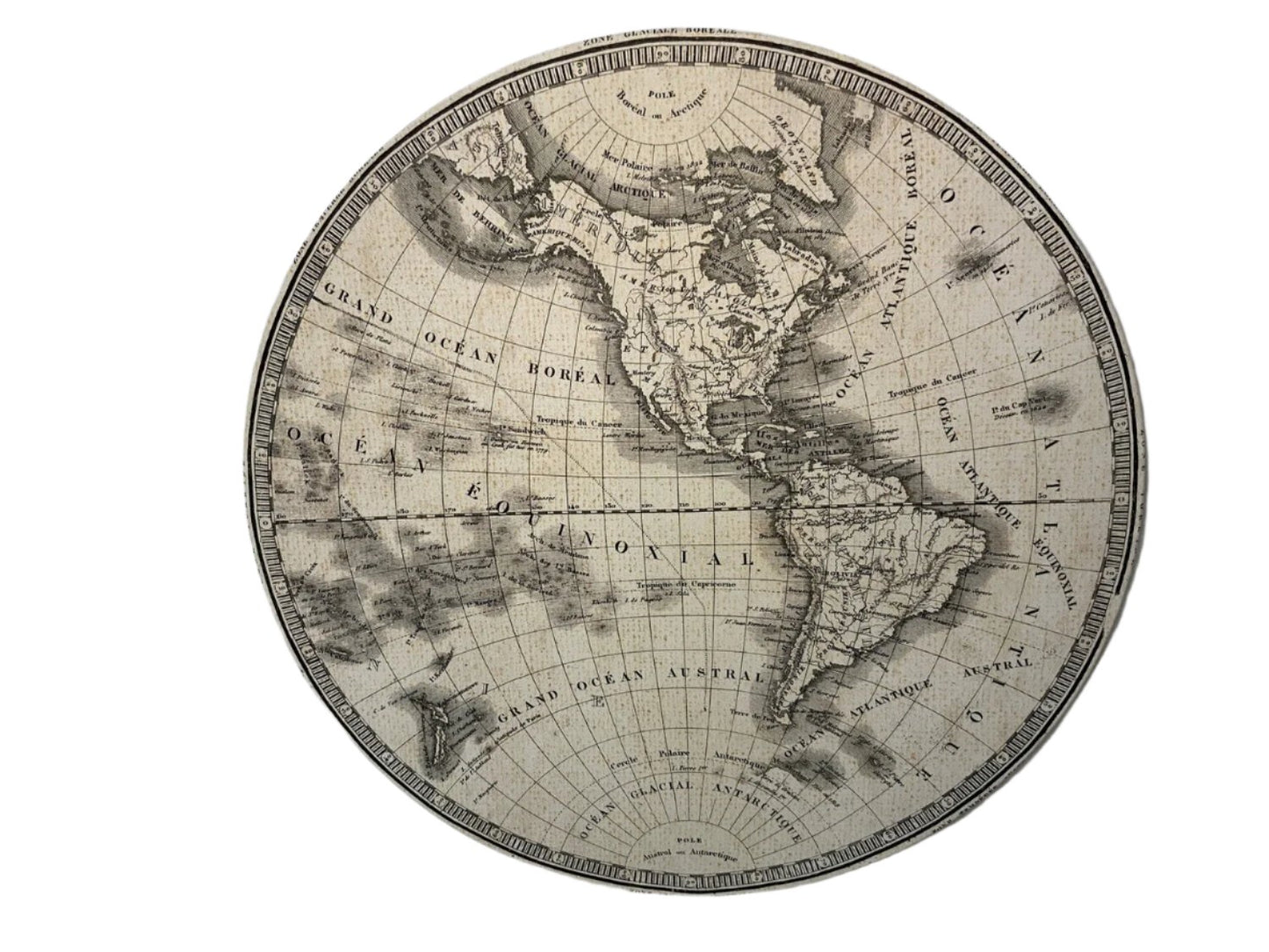 28” Circular Map of Earth Canvas - Open Box