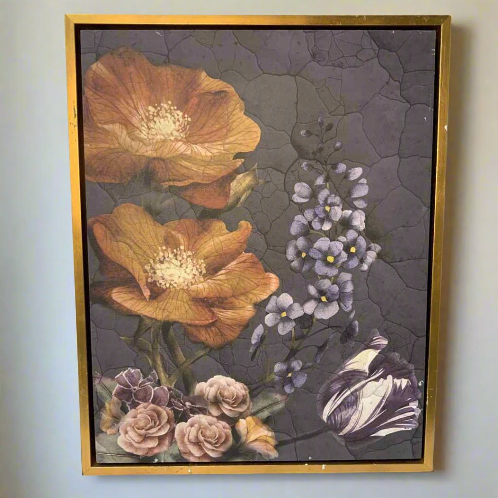 cracked flower paining wall art