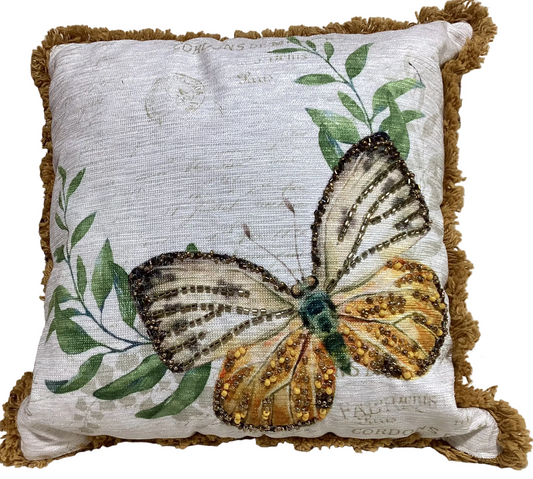 decorative throw pillow - Gold butterfly set of 2