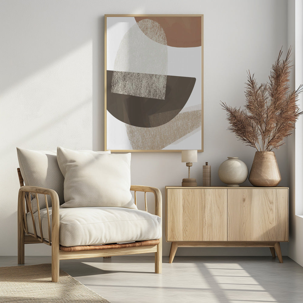 Earth Tone Geometric-48"H x 36"W