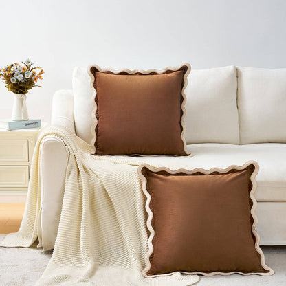 Maleku Pillow Covers - Beige/Brown: 18x18 inch