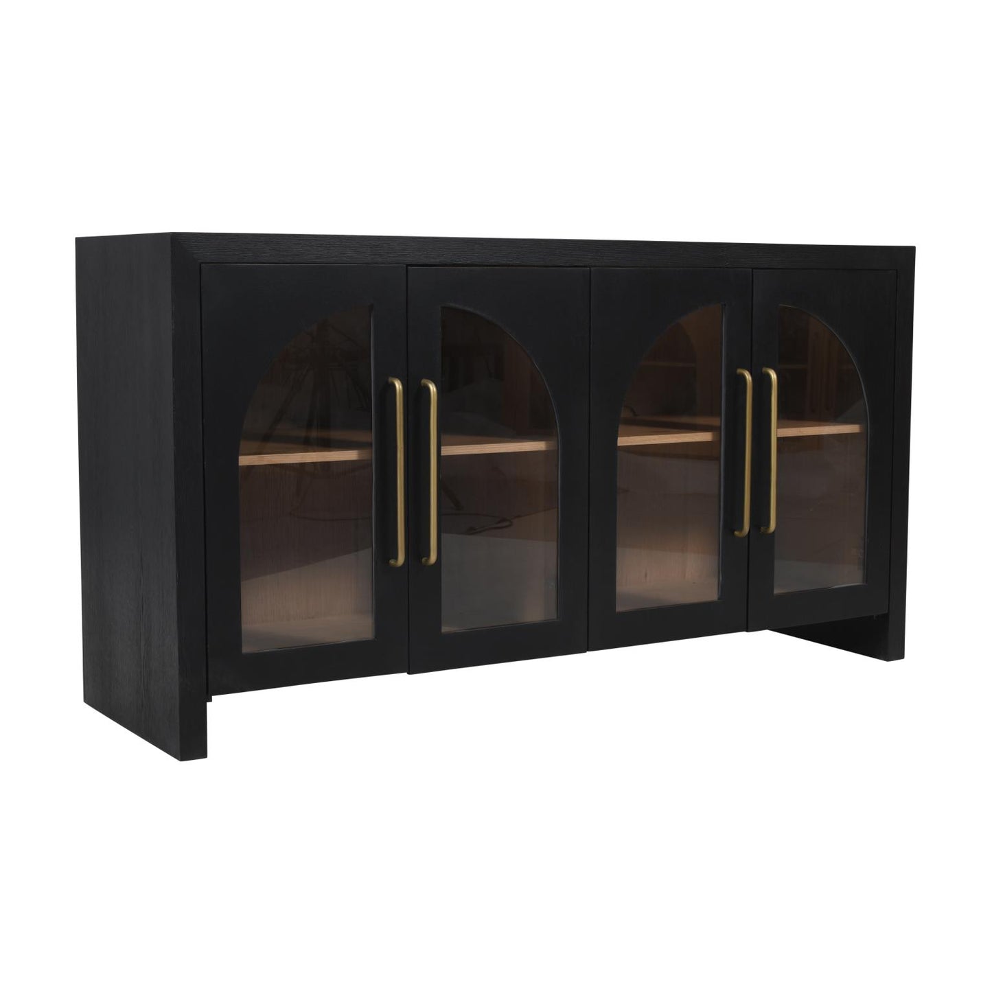 Curved Console 60" Ebony Oak- LOCAL PICK UP OR LOCAL DELIVERY